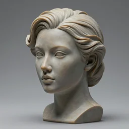 realistic attractive woman's head made of resin