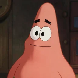 face photo of a real man who resembles patrick star