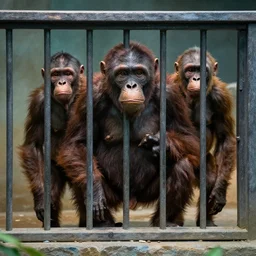 a new species of humans incaged in a zoo.