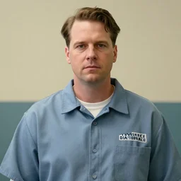 high quality photo of pastor kent hovind in prison uniform, still from the shawshank redemption