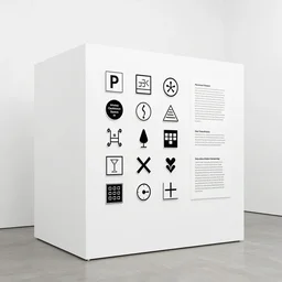 signs and classification systems as aprint in a white cube