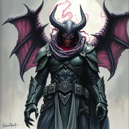 ! dream black ink & copic markers, vibrant muted colors, still of a [ lovecraftian demon infested ] [ spawn ], he wears light armor, by ( arthur adams ), by ( tom bagshaw ), by henry asencio, by kikuchi hideyuki, by albert bierstadt,