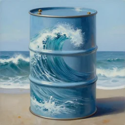 ocean wave barrel, photorealistic painting
