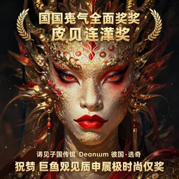 illustration of a mythical dragon with bright red lips and makeup, intricate detail, head portrait, reptilian, character art, award - winning, cinematic dramatic lighting