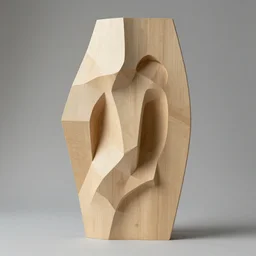 abstract art nouveau sculpture, planar, plywood