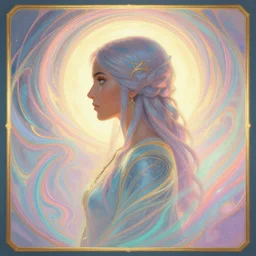 side profile cenetered painted portrait, maya ali, wizard, baldur's gate 3 matte painting concept art, art nouveau, beautifully backlit, swirly vibrant color lines ripples, pastel colors, aesthetic octane render!, 8 k hd resolution, by ilya kuvshinov and cushart krentz and gilleard james