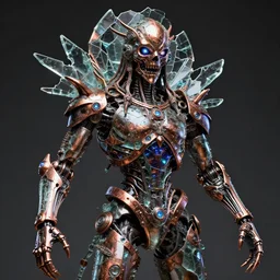 scary robot deity, god, religious art, by sculptor robin wight, metallic colors, broken glass, oxidized copper, led light, highly detailed and intricate, psychedelic, sharp focus, photography, unreal engine, trending on artstation, photorealistic, octane, trending on deviantart