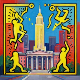 city of boston, painted by keith haring, digital painting, 4 k