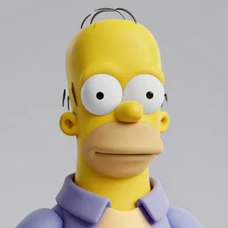 realistic portrait of homer simpson, 3 d render, detailed face, detailed textures, octane render, high quality render, 4 k, featured in artstation, cgsociety