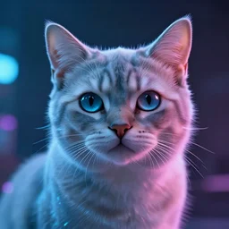 cyberpunk cat, ethereal lights, unreal engine, sharp focus, octane render