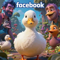 colorful facebook banner of a round pure white duck!!! epic cinematic hyperrealism masterpiece. realistic poster with shaded lighting by craig mallismo, artgerm, jeremy lipkin and michael garmash, unreal engine, radiant light, detailed and complex environment, digital art, art station trends, detailed faces, detailed eyes