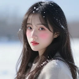 hal portrait of a extremely beautiful and cute and aesthetic girl staring at camera on an winter day, blushes, snow, clouds, specular reflection, occlusion shadow, sharp focus, highly intricate detailed face and body, bokeh, smooth, masterpiece, light novel cover art, epic illustration by ilya kuvshinov and jeremy lipking
