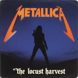 the cover to a 1 9 8 8 metallica album titled'the locust harvest'