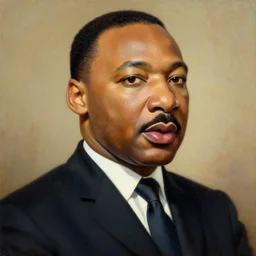 hyper realistic oil painting martin luther king in the style of caravaggio