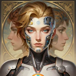 symmetry!! lucio from overwatch, computer parts embedded into face, intricate, elegant, highly detailed, digital painting, artstation, concept art, smooth, sharp focus, cyberpunk, illustration, art by artgerm and greg rutkowski and alphonse mucha, 8 k