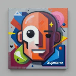 Supreme x Kidrobot Profile Picture by Sachin Teng, asymmetrical, Organic Painting , Matte Painting,  geometric shapes, hard edges, graffiti, street art,:2 by Sachin Teng:4