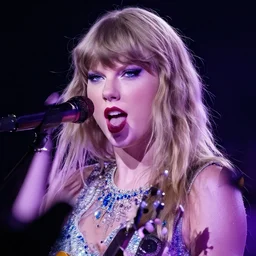 Taylor Swift made of purple skin