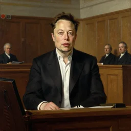 oil painting of elon musk on trial in the court of chancery by benjamin ferrers, 1 7 9 5, highly detailed
