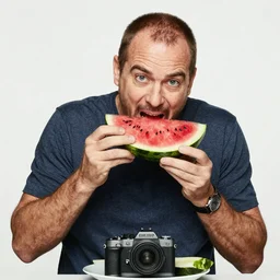 Saul Goodman eats watermelon trail cam