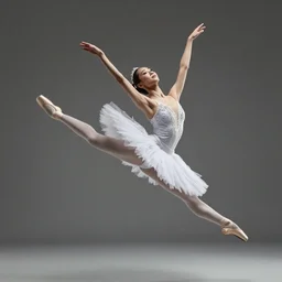 a ballerina jumping very high. delicate. flexible. beauty. highly detailed. intricate.