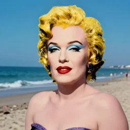Andy Warhol blonde girl on the beach