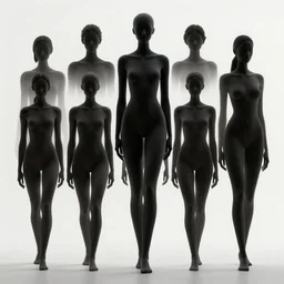 symmetry! portrait of multiple human in solid silhouettes, posing, mooc, organic and intricate, elegant, highly detailed, concept art, smooth lines, sharp focus, illustration, high contrast, shadows, painted with thin colored pencils on white, 8 k