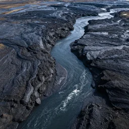bird eye view of lava river at mount fagradalsfjal iceland