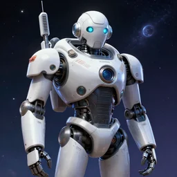 robot by goro fujita, art station, humorous, photorealistic, cosmic survival, sci if, octane, portrait, sawoozer, n -4