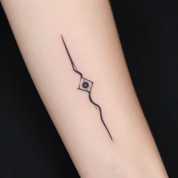a small oneliner!! tattoo!! representing psytrance music, single line, simple, minimalist