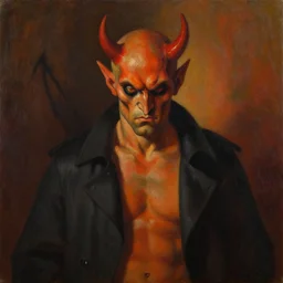 devil boss in hell, oil painting by edward hopper