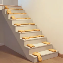 Digital Painting of a Staircase made out of cookie