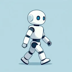 a robot walking an aibo. simple background. clean cel shaded vector art. shutterstock. behance hd by lois van baarle, artgerm, helen huang, by makoto shinkai and ilya kuvshinov, rossdraws, illustration, art by ilya kuvshinov