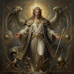 digital _ painting _ of _ god of poetry _ by _ filipe _ pagliuso _ and _ justin _ gerard _ symmetric _ fantasy _ highly _ detailed _ realistic _ intricate _ port