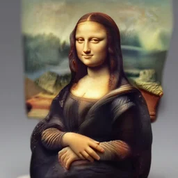 clay model of gioconda, sigma 8 5 mm, close up, high quality, sharp focus