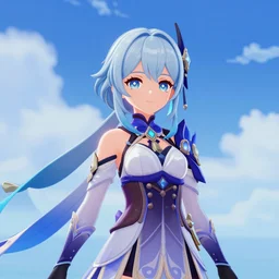 genshin impact, unity, 8 k, blue color scheme, smooth, aesthetic