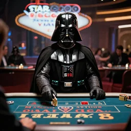 film still of Darth Vader gambling in vegas in Star Wars The Empire Strikes Back,