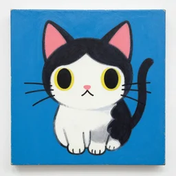 a beautiful painting lovely toy cat, by kusama yayoi award - winning art color screen printing