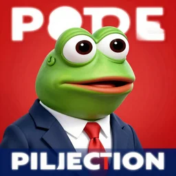 human like 3 d pepe the frog as potus in an elections propaganda poster, hyper realistic, hyper realistic