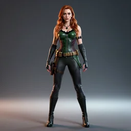 full body render of elizabeth olsen as poison ivy from batman arkham knight, unreal engine, volumetric illumination, digital art, octane render, cinematic lightning, 8 k
