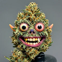 beautiful but bizarre marijuana bud monster portrait, colorful photography by steve mccurry n - 4