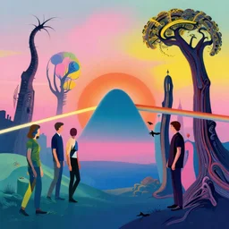 pink floyd, by kawase hasui, moebius, edward hopper and james gilleard, zdzislaw beksinski, steven outram colorful flat surreal design, hd, 8 k, artstation