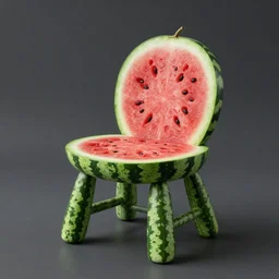 A chair made of watermelon