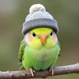 kiwi bird with a beanie,