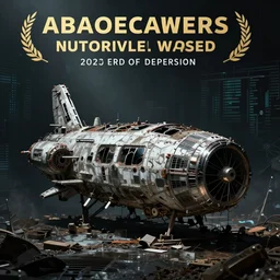 abandoned spaceship, eerie digital art