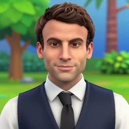 a screenshot of emmanuel macron in the video game the sims 3. 3 d rendering. unreal engine. amazing likeness. very detailed. cartoon caricature