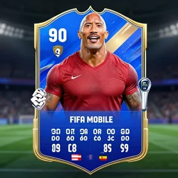 Dwayne Johnson as a fifa mobile card