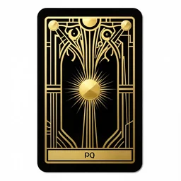 an art deco tarot card, gold on black, stark, award - winning design, bold, trending on pinterest