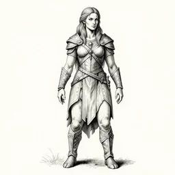 cait sidhe as a d & d monster, full body, pen - and - ink illustration, etching, by russ nicholson, david a trampier, larry elmore, 1 9 8 1, hq scan, intricate details, inside stylized border