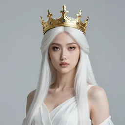 Artemixel, the modern reincarnation of the old selenium god of hunt, also known as Artemis the Selene, carrying the celebrated Crown of the Crescent Moon, wich its usual bright and slightly bluish crescent like the brightness of the night. Portrait, sophisticated, by trending on Artstation
