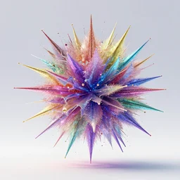 blender render of a rainbow glitter explosion